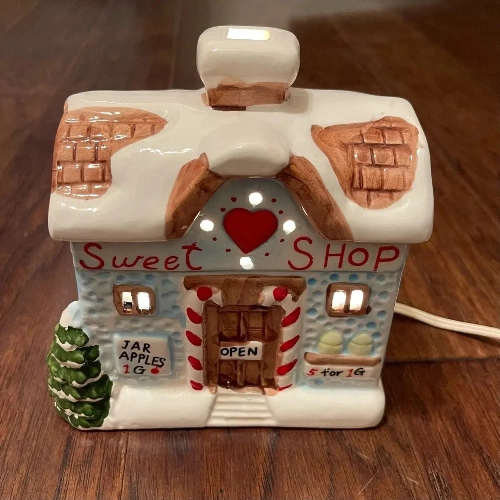 Vintage Ceramic Sweet Shop With Light By Classic Living Christmas Collection